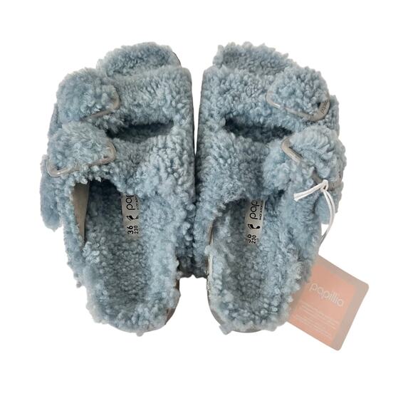 Birkenstock Papillio Arizona Big Buckle Shearling Teddy Slide Sandals Size 36 EU - Picture 2 of 10